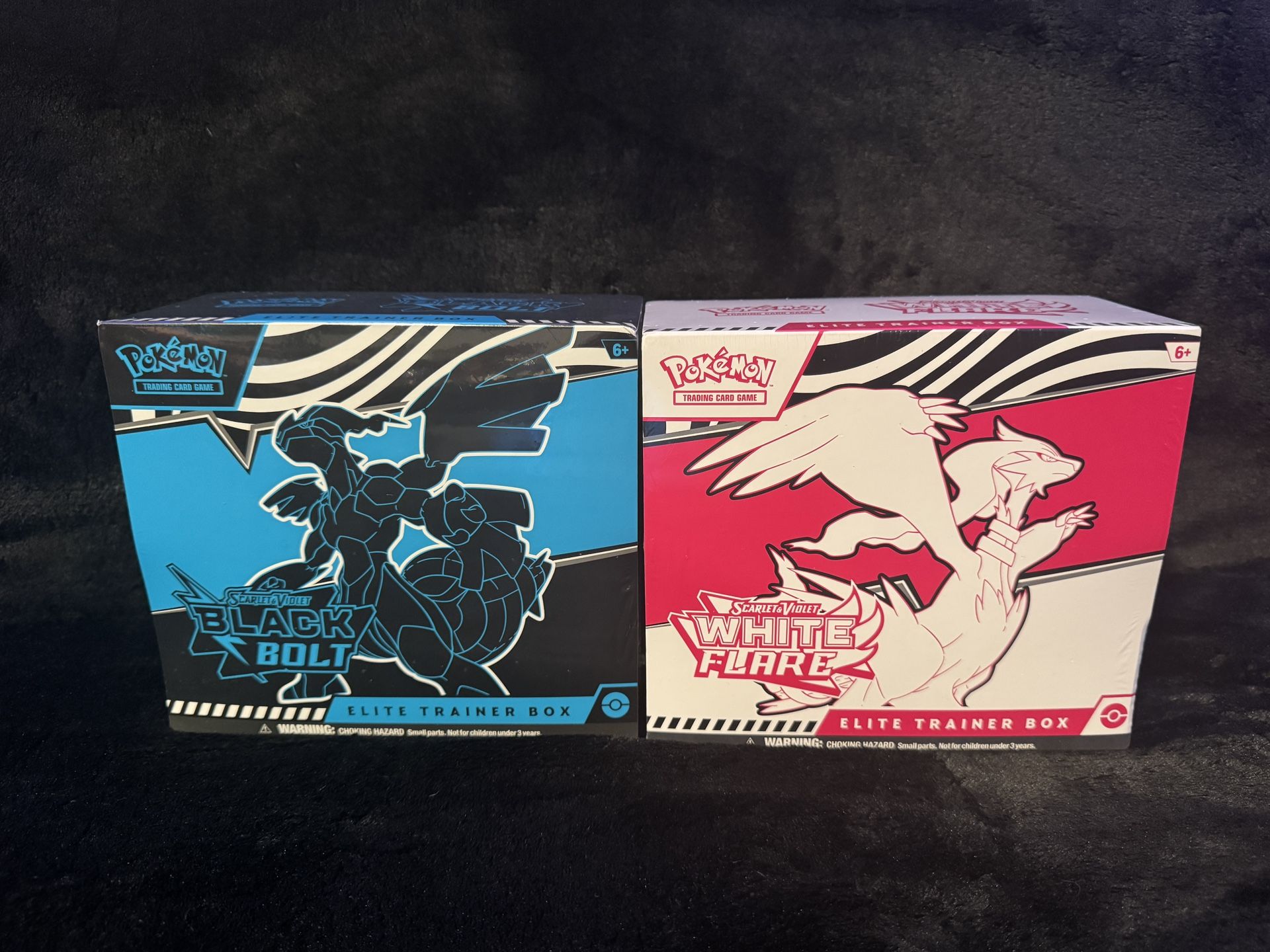 Black Bolt/white flare Elite Trainer Box $160