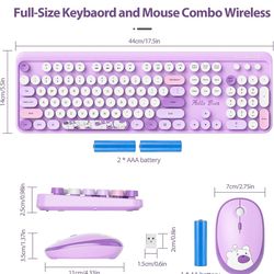 Beautiful purple wireless keyboard / mouse set