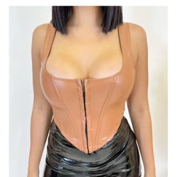 Faux Leather Top