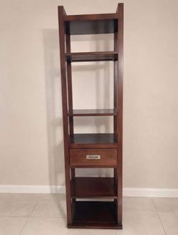 Tall Dark Wood Bookshelf / Storage Shelf with Drawer – Need Gone Today