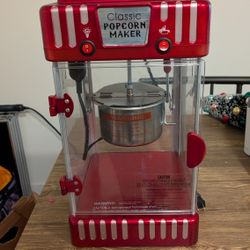 Elite Gourmet EPM-250 Maxi-Matic 2.5 Ounce Classic Carnival, Tabletop Kettle Popcorn Popper Machine, Retro-Style, Movie Hot Buttered Popcorn, Red