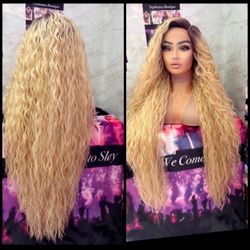 Human Hair Blended Lace Front Wig 