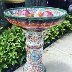 Talavera Bird Bath 24” Tall $90 