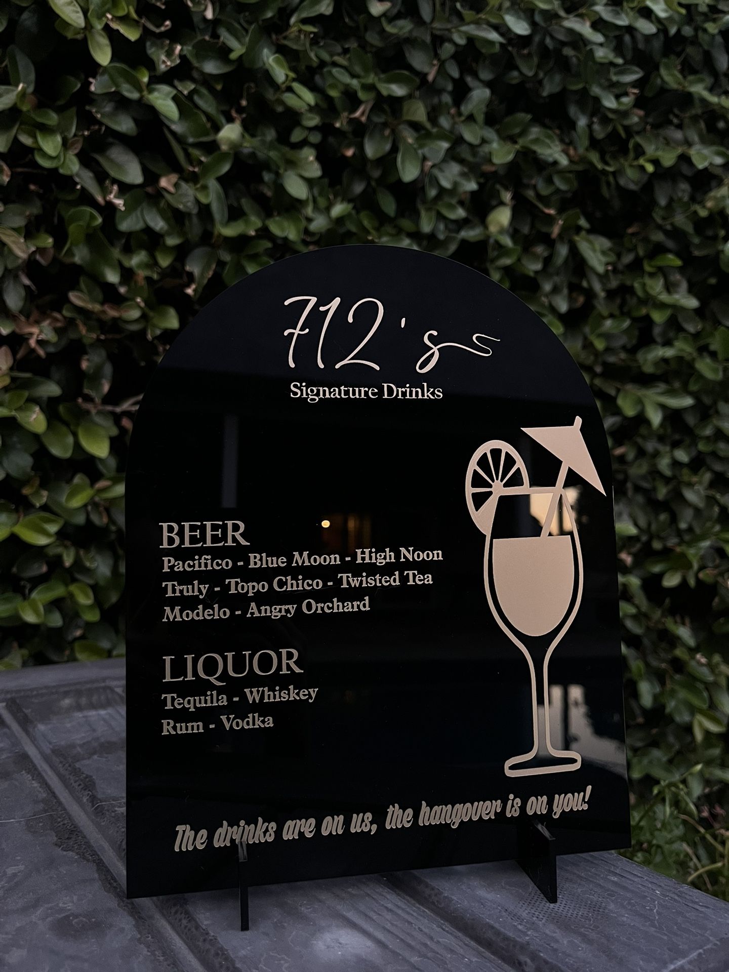 Acrylic Bar Menu Sign