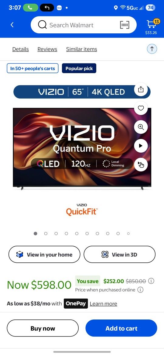 Vizio QLED 65IN