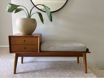 Mid Century Bench and Cushion