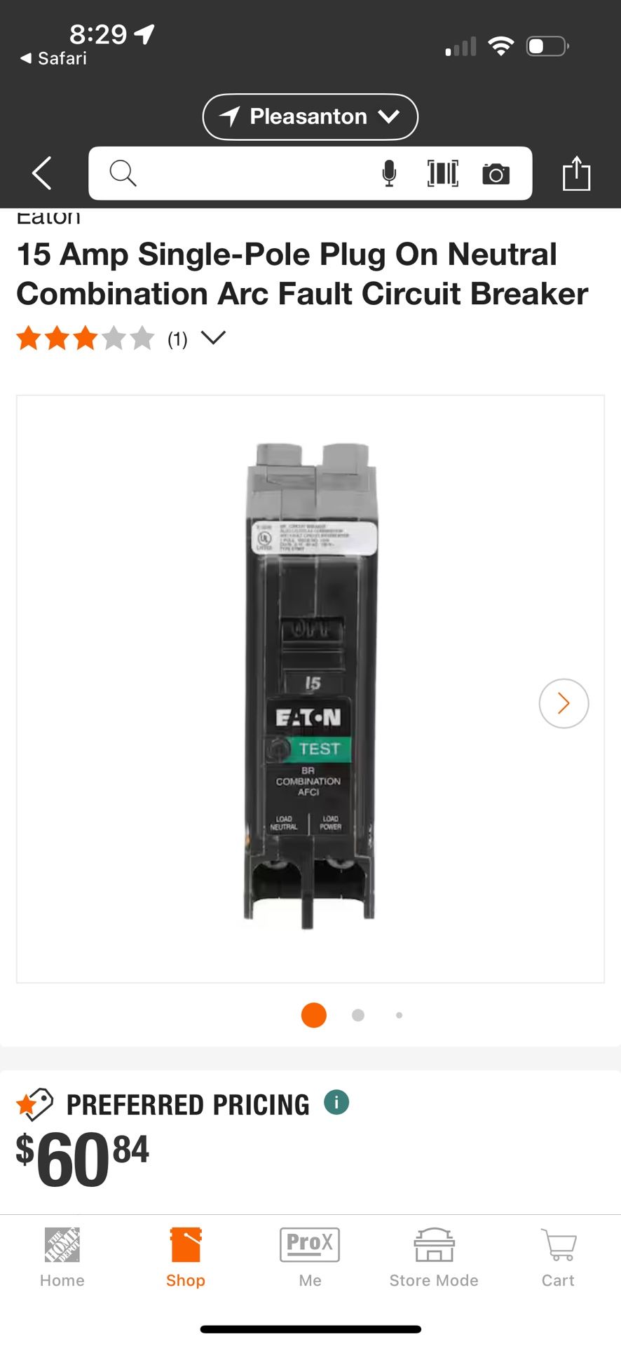 Eaton 15A And 20A Arc Fault Breaker
