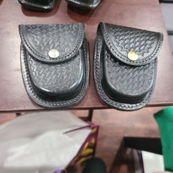 2 Boston Leather 5514-3-B Black Handcuff Case.