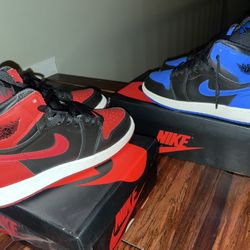 Air Jordan 1 Royal OG retro 2013 Bred Banned 1 2016 bundle lot 6.5-7 GS sneakers