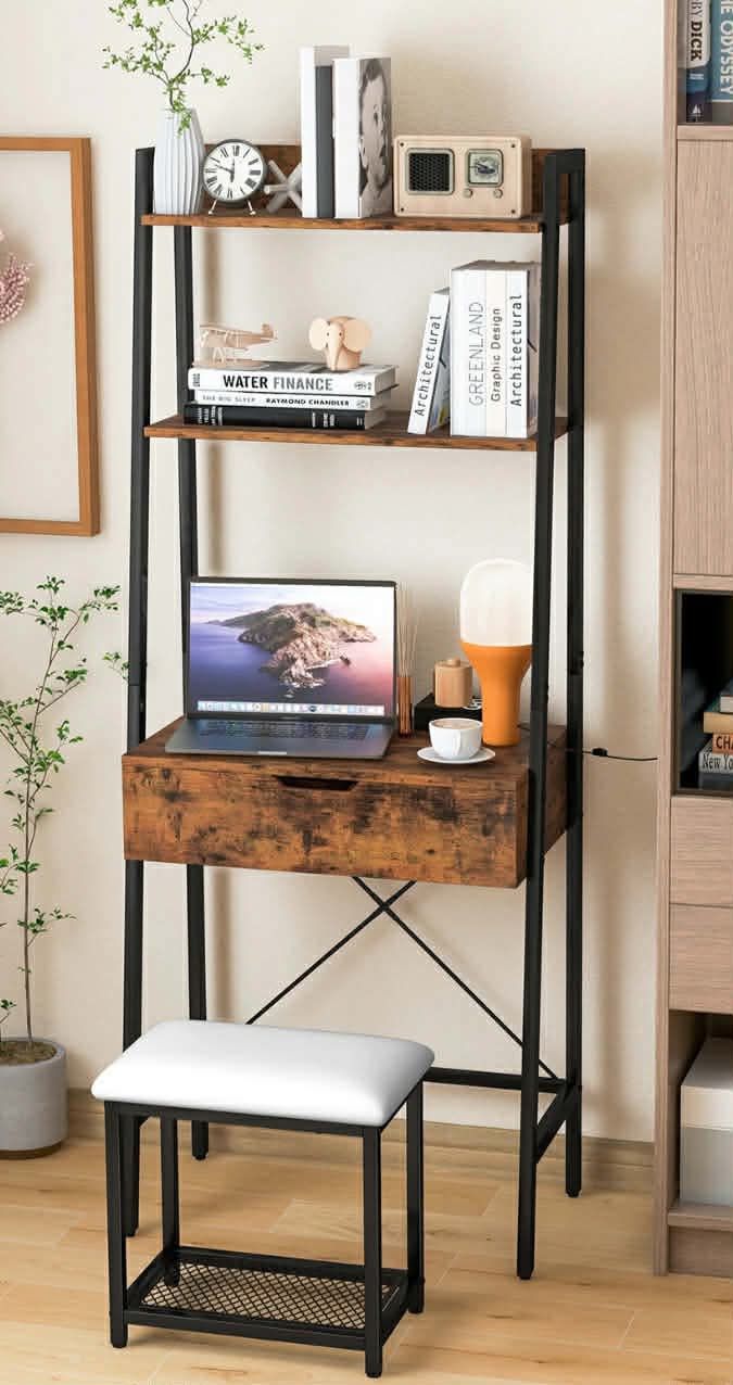 Desk/shelf with chair