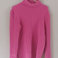 Talbot's pink XL ribbed  turtleneck sweater. 
