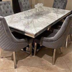 Dining Table Marble Chairs Furniture
