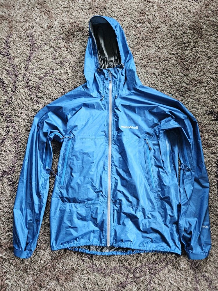 Montbell Versalite Ultralight Rain Jacket Blue Size Large