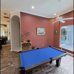 Solid Wood Grey Pool Table 