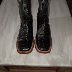 Black Ostrich Boots