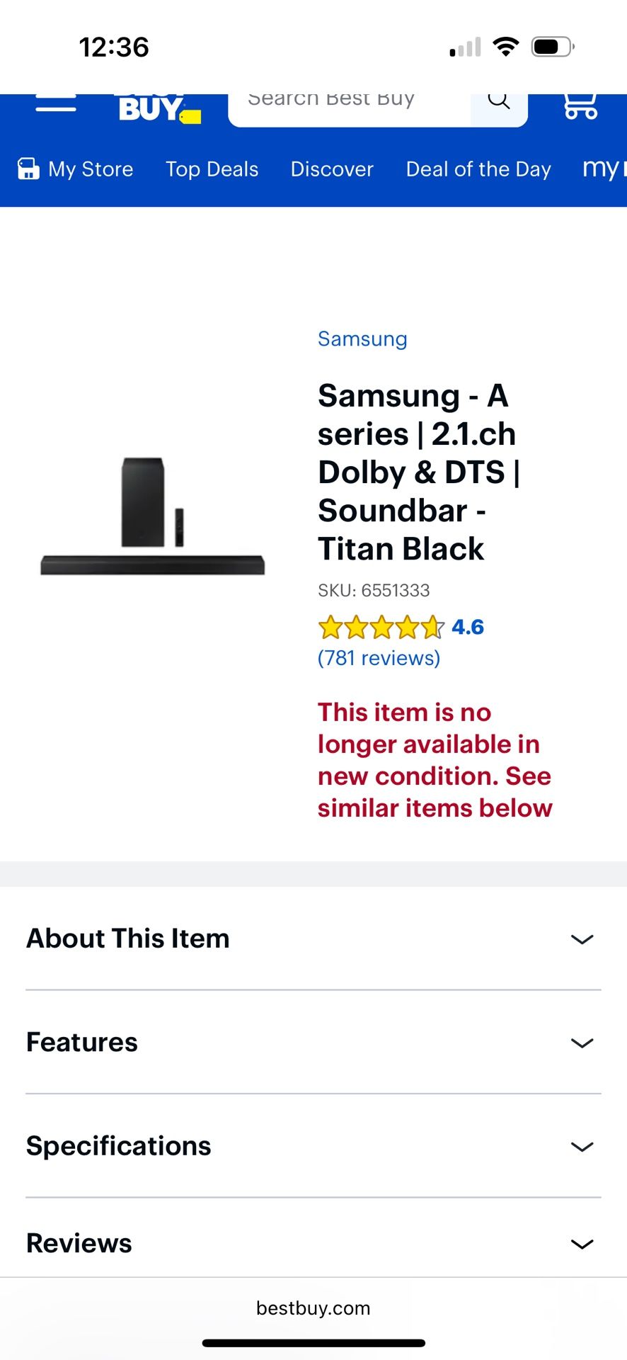 Samsung Dolby & DTS Soundbar