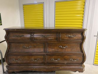 Vintage Wooden Dresser with Marble Top