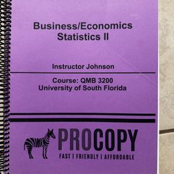 Business/economics Statistics II