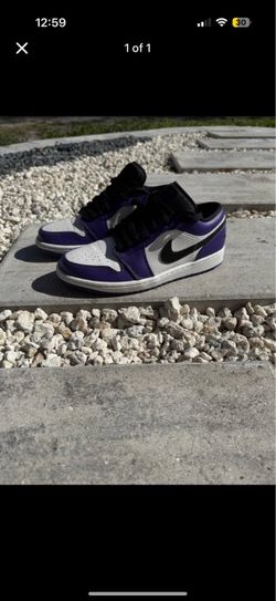 jordan 1 low court purple white size 9