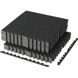 Mikolo Puzzle Exercise Mats, 0.56" Thick 48 Sqft 12pcs Rubber Top High Density EVA Foam Home Gym Floor Mats