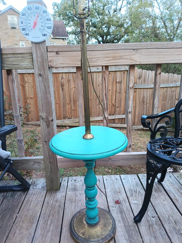 Vintage Brass Lamp Table 