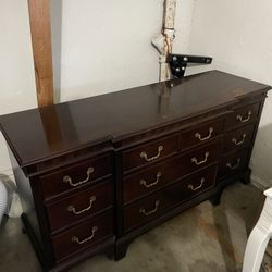 Large Brown Wood Dresser