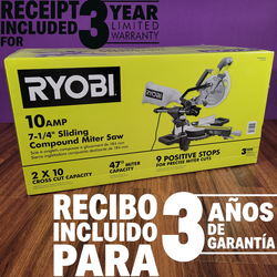 NEW Ryobi 7-1/4 in. Sliding Miter Saw Corded