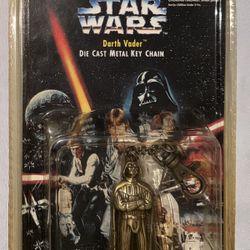 STAR WARS Darth Vader Die Cast Metal Key-Chain New Factory Sealed 1996 NOS