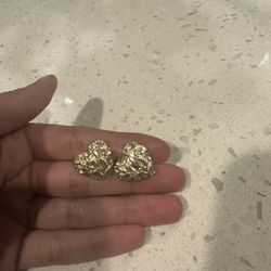 Heart shapped nugget earrings