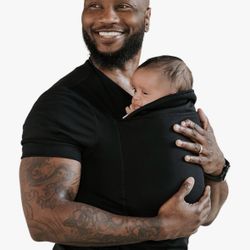 Lalabu dad kangaroo pouch shirt hands free baby carrier black size L large