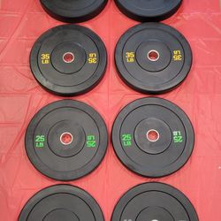Olympic Bumper Weight Plates Full Set For Olympic Barbell 