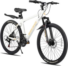 HILAND 26 27.5 Inch Mountain Bike, Mens and Womens Aluminum Frame MTB with 21 Speeds, Dis Brake, Hardtail Bicycle for Adults