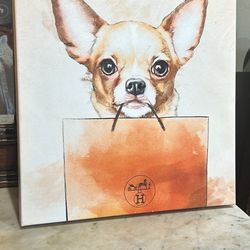 Darling Chihuahua with shopping bag, Oliver gal print on canvas