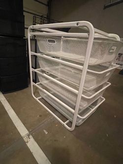 IKEA White Metal Mesh 4-Drawer Storage Organizer
