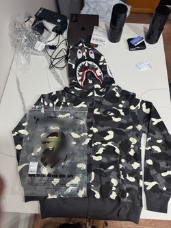 BAPE Black x Beige Camo Full Zip Hoodie