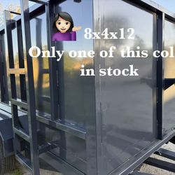 New Dark Grey 8x4x12 Hydraulic Lift Utility Dump Trailer 