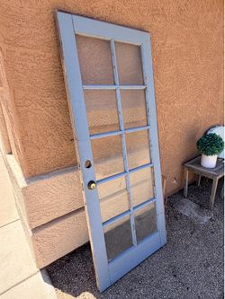 Wood Door with 10 Glass Panel Windows - 31.5” x 78.5”