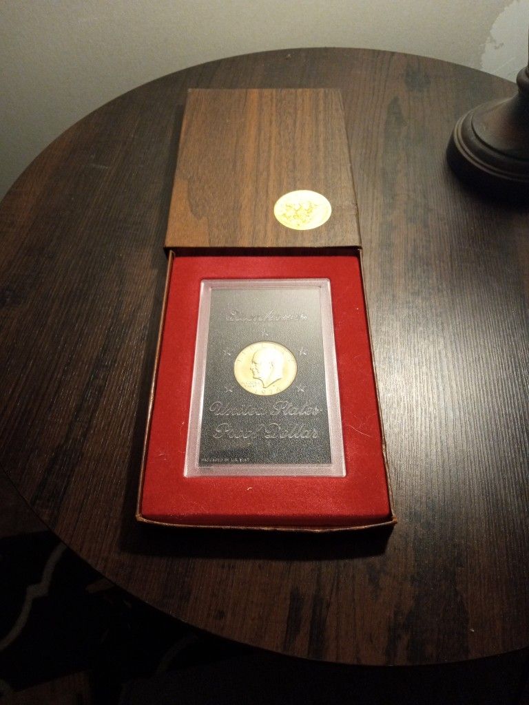 1974 S Eisenhower Proof Dollar Gold Toning