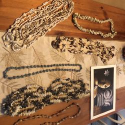 20 Tahitian Shell  Leis.      And Art Print 