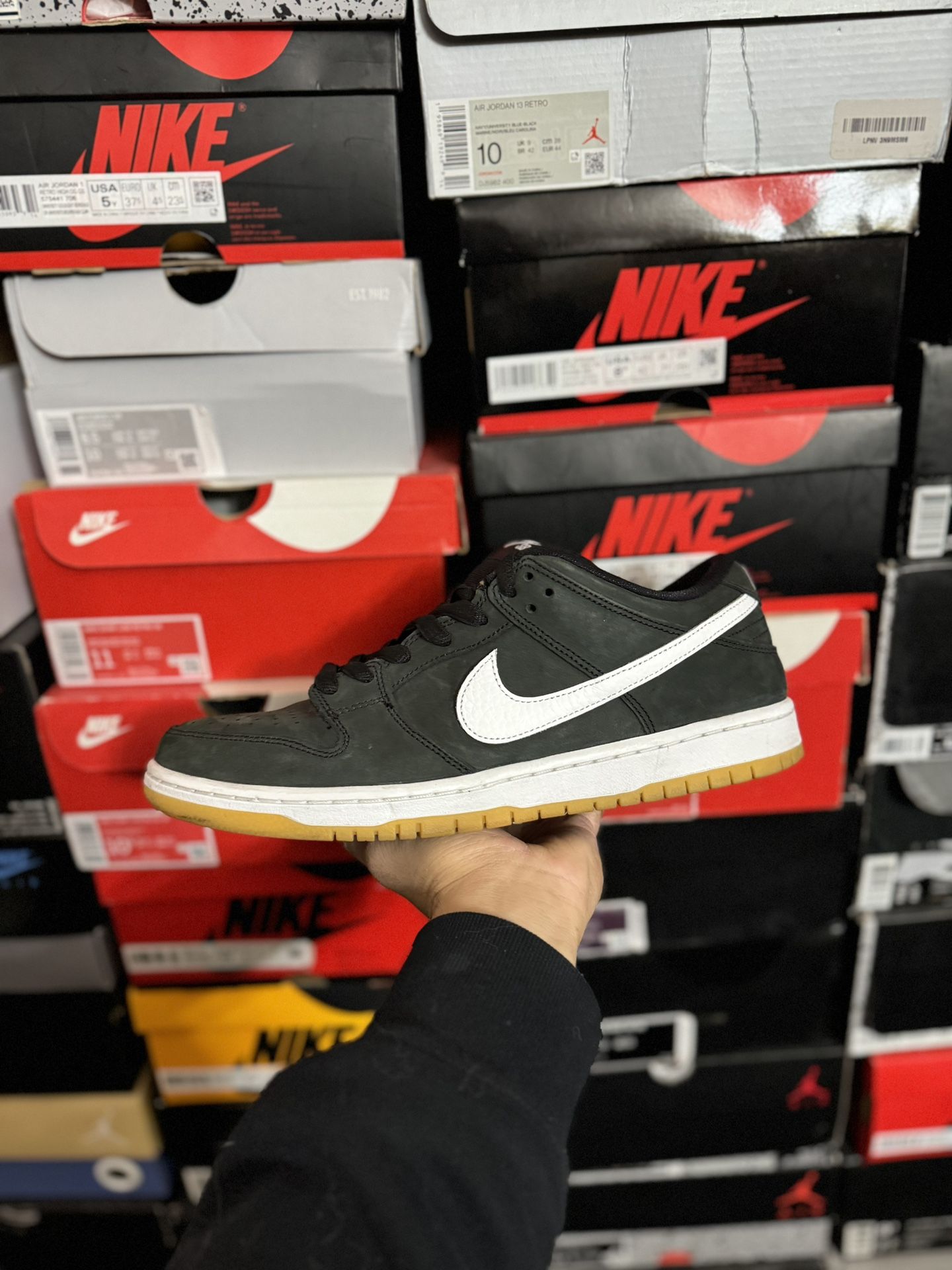 Nike SB Dunk Low Black Gum size 11 USED But Clean