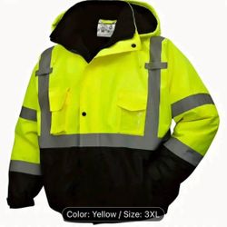 New Reflective Safety Jackets High Visibility for Men Waterproof Safety Jacket with Pockets.