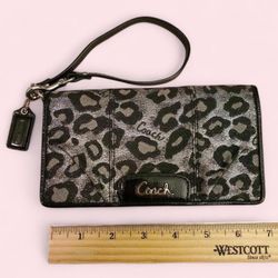 Vintage coach cheetah metallic wallet / wristlet