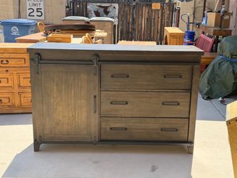 Rustic Storage Dresser/Cabinet with Sliding Barn Door – Tons of Storage!