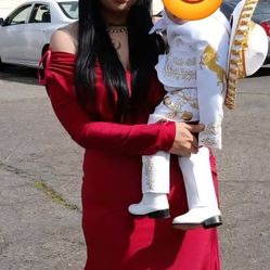 Long Elegant Deep Red Dress