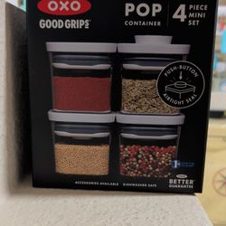 Brand New OXO Good Grips 4-Piece Mini POP Container set