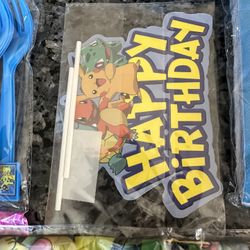Pikachu Birthday Decor And Cutlery