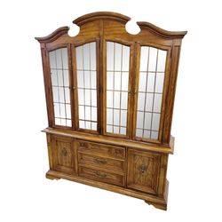 Late 20th Century Stanley Furniture Solid Wood Glass Front China Display Cabinet With Storage Base