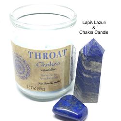 Lapis Lazuli Genuine Stone, Obelisk/Tower, & Candle Set 3pcs 326g Total