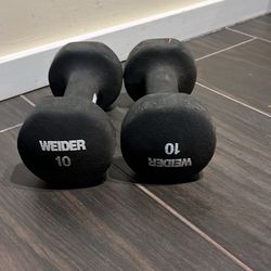 Pair Of 10 Pound Dumbbells 