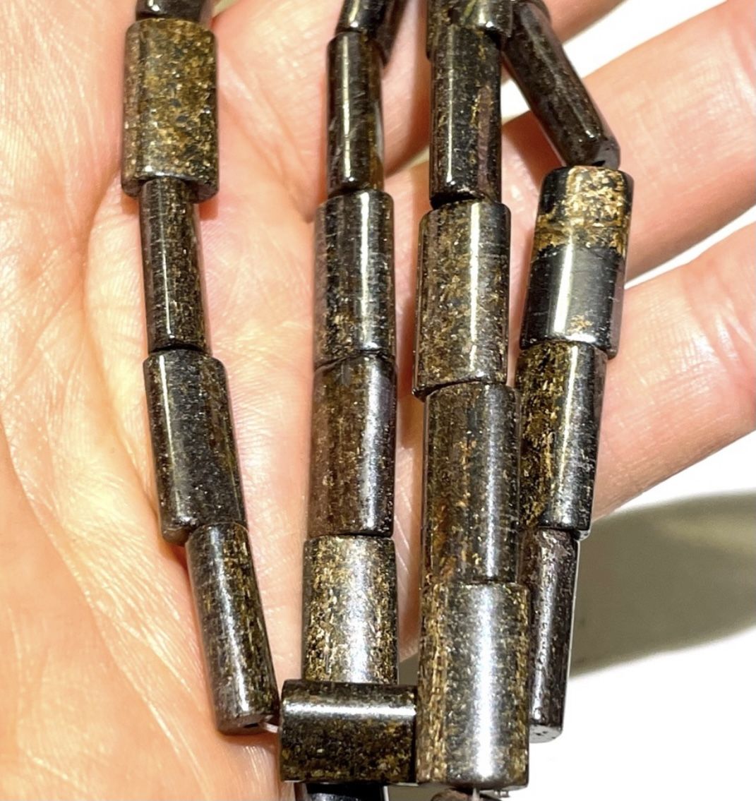 Lot Of Pyrite Barrel Beads